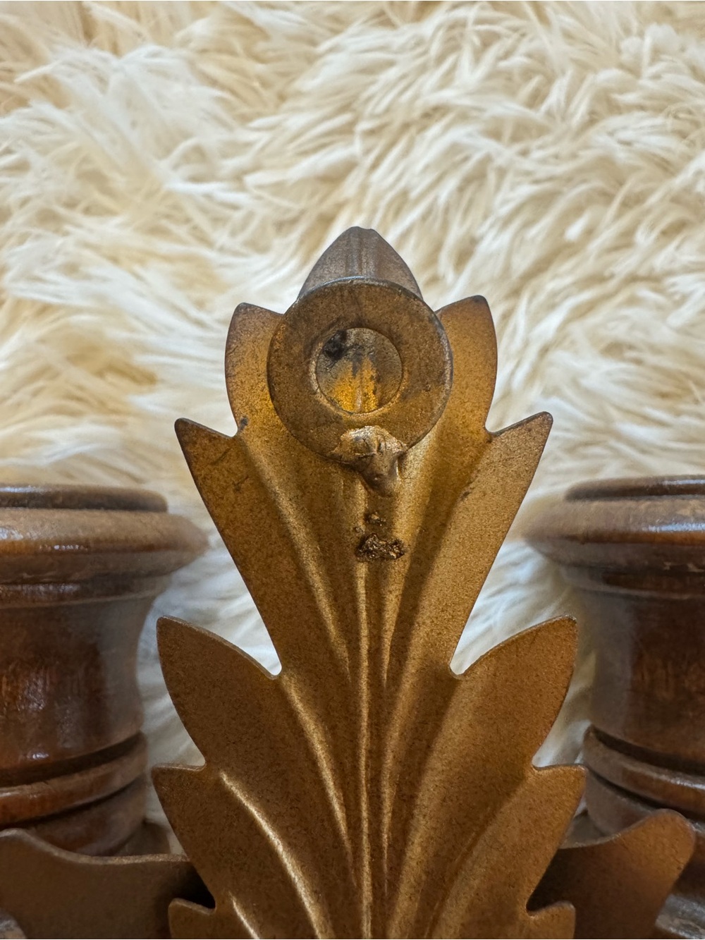 MCM Wooden Double Wall Sconce Candle Holder - Picture 7 of 8
